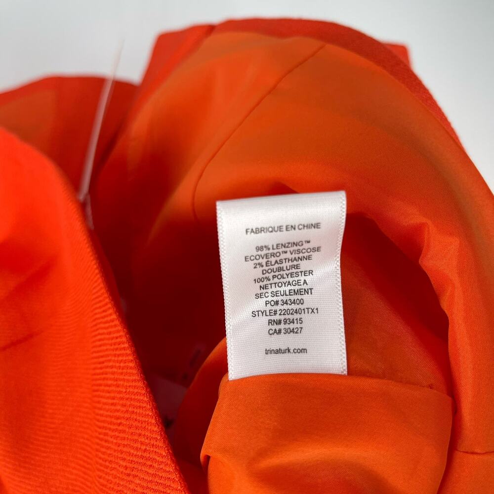 TRINA TURK Laine Jacket Top Size 6 NWT Button Down Cold Shoulder Orange - Picture 16 of 16